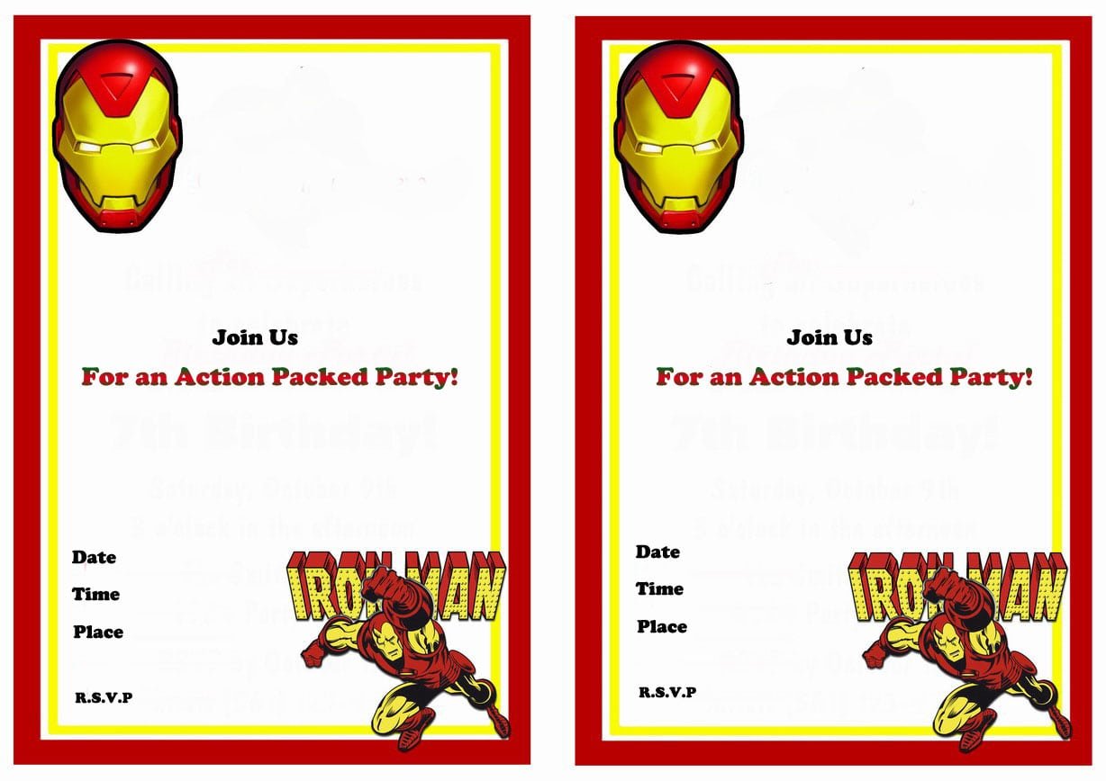 Iron Man Birthday Invitations â Birthday Printable